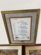 Framed Nature Prints and Poem