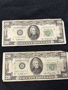 Lot of Five $20 Federal Reserve Notes