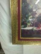 Framed Still Life Art Print of Flowers and Grapes