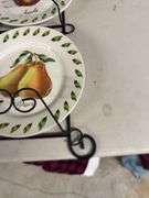 Decorative Fruit Plate Trio with Metal Display Stand