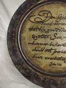 Religious Wall Decor: "Amazing Grace" Sheet Music and John 3:16 Plate