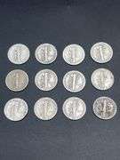 TWELVE MERCURY DIMES