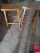 SET OF 2 SADDLE SEAT BAR STOOLS - 29 INCHES FLOOR TO SEAT