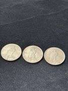 Three 1922 United States Peace Silver Dollars