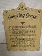 Religious Wall Decor: "Amazing Grace" Sheet Music and John 3:16 Plate