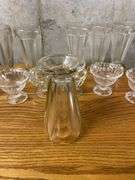 Assorted Glassware Lot: Drinking Glasses and Dessert Bowls