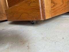 Oak Roll Top Desk with Multiple Drawers