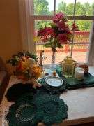 Assorted Home Decor: Vase, Candle, Dish, Angel Planter, & More