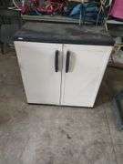 2 DOOR HARD PLASTIC STORAGE CABINET - 35X18X36