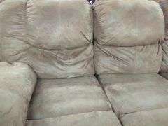 Brown Three-Seat Reclining Sofa