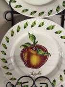 Decorative Fruit Plate Trio with Metal Display Stand