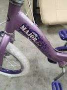GIRLS 16 INCH HUFFY MAJOR FLIRT BICYCLE WITH TRAINING WHEELS