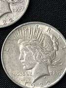 Three 1922 Peace Silver Dollars