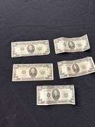 Group of Five US $20 Bills