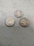 3 SILVER QUARTERS - 1954 - 1960 - 1962