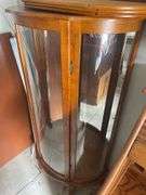 Curved Glass Display Cabinet with Key