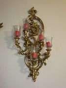 Assorted Wall Art, Gold Tone Accents & Sconce