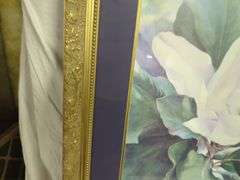 Framed Floral Watercolor Painting