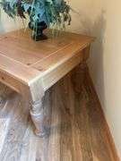 Solid Wood End Table with floral arrangement