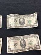 Group of Five US $20 Bills