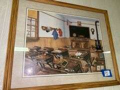 Assorted Decorative Items: Framed Artwork, Wall Sconces, and Horseshoe Decor