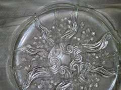 Set of 3 Clear Glass Serving Trays