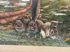 Framed Steve St. Clair Print "Mail Pouch Bunnies"