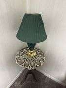 Accent Lamp with Green Shade & Side Table