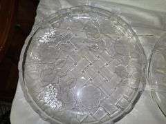Set of 3 Clear Glass Serving Trays