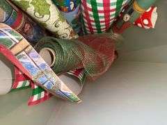 Two Storage Bins of Holiday Decorations