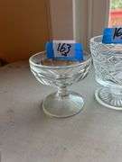 Set of Six Clear Glass Dessert Bowls