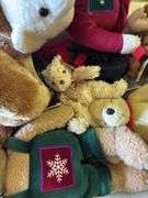 Assorted Plush Holiday Toys: Bears, Moose, and Santa
