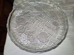 Set of 3 Clear Glass Serving Trays