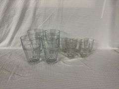 Set of 9 Glass Drinking Glasses