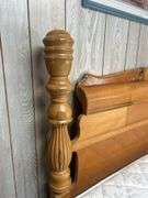 Waterfall Wood Full Size Bed Frame with Mattress