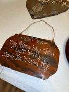 Mixed Home Decor Lot: Mirror, Clock, and Wall Hangings