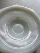 Milk Glass Footed Bowl with Grape Design