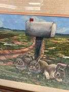 Framed Steve St. Clair Print "Mail Pouch Bunnies"