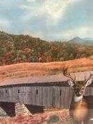 Steve St. Clair Deer and Covered Bridge Framed Print 509/750