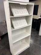 White Painted Wood Bookshelf with Decorative Panels