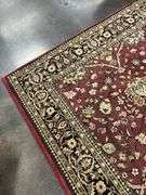 Floral Pattern Rug - Burgundy, Black, and Beige