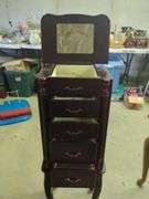 Mahogany Finish Jewelry Armoire