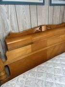 Waterfall Wood Full Size Bed Frame with Mattress