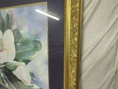Framed Floral Watercolor Painting
