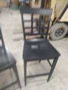 SET OF 2 BLACK BAR STOOLS WOOD - 30 INCHES FLOOR TO SEAT