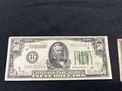 Four 1934 Series $50 Federal Reserve Notes