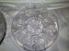 Set of 3 Clear Glass Serving Trays