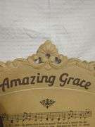 Religious Wall Decor: "Amazing Grace" Sheet Music and John 3:16 Plate