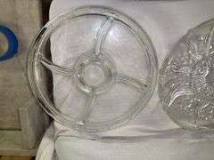 Set of 3 Clear Glass Serving Trays