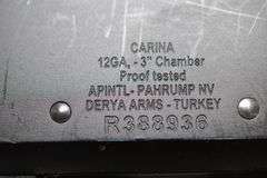 Derya Arms Model Carina 12 Gauge Pump Action Shotgun,